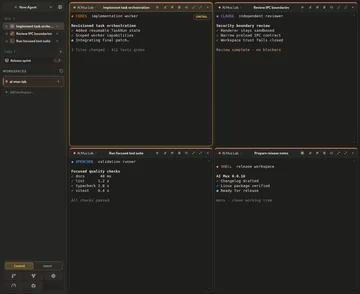 AI Mux mit vier bereinigten Demo-Sessions im klassischen Grid-Modus